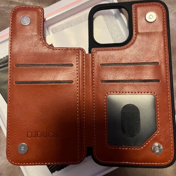 Other - NWT iPhone Case 13 Pro Max w/ Card/ID Holder Brown